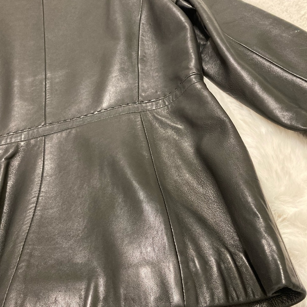 Ladies Jones New York genuine black leather jacket size M - Picture 9 of 11